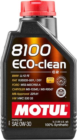 Motul 5L Synthetic Engine Oil 8100 0W30 4x5L ECO-Clean ACEA C2, API SM, ST.JLR in Saudi Arabia