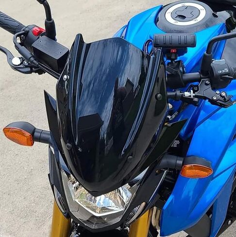Motorcycle GSXS-750 Windshield Windscreen Shield Screen Visor Pare-brise w/Mounting Bracket Compatible with S-uzuki GSX-S750 GSXS750 2017 2018 2019 2020 2021 2022 2023 (Black Smoke) in Saudi Arabia