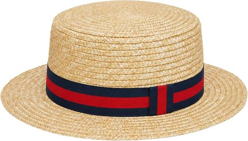 Straw Boater Hat Women Men Skimmer Hat Wide Brim Amish Hat Christmas Costume Handmade Natural Straw Hat in Saudi Arabia