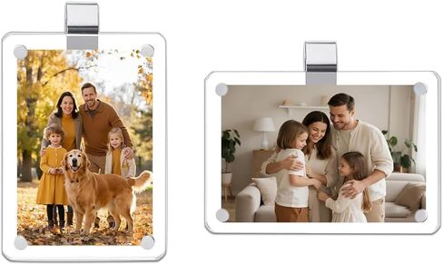 2 Pack Magnetic Car Pursor Photo حامل-مقطع أكريليك مخصص للعائلة والحيوانات الأليفة وصور السفر-ملحق سيارات سهلة للسيارة لـ Sun Visor (حزمة) in Saudi Arabia