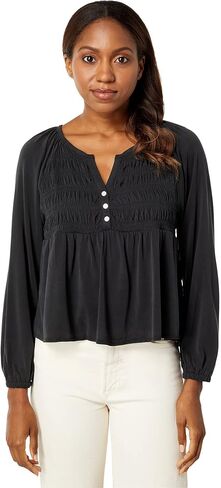 Lucky Brand Women's Long Sleeve Smocked Sandwash Top in Saudi Arabia