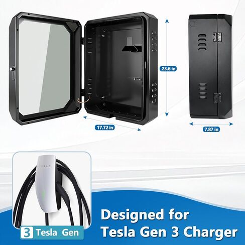 Heavy Duty Outdoor Charger Station Cover Box fit for Tesla gen 3th Wall Connector & Most EV Charger, Large Size Waterproof Dustproof Indoor/Outdoor Wall Mount Charger Enclosure in Saudi Arabia