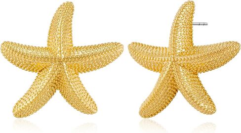 WOWORAMA Gold Statement Earrings for Women Gold Seashell Flower Earrings Boho Textured Ocean Wave Earrings Irregular Exaggerated Geometric Swirl Earrings in Kuwait