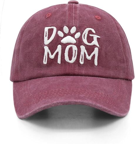 Waldeal Embroidered Dog Mom Hat Washed Distressed Dog Mama Dad Hats Funny Black in Kuwait