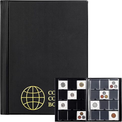 Coin Flip Holder Albums - 120 Pockets 2x2 inches Coin Storage Books for Coin Cardboard Collection Holders CS43BK in Saudi Arabia