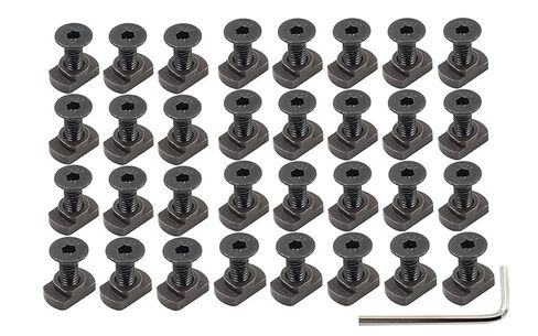 16 Pack M5 T-Nut Screw Replacement Sets,Compatible with Rail Mount, with Thread Locking Screws, Wrench and Nuts, Hardware for Standard Rail Systems (16 x Screws, 16 x Nuts and 3 x Wrench)… in Saudi Arabia