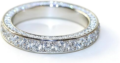 Gixaxak 925 Sterling Silver Cubic Zirconia Full Eternity Stackable White Clear CZ Eternity Ring Anniversary Wedding Engagement Band Ring Size 6-10 in Saudi Arabia