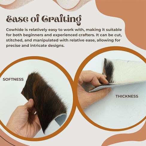 RODEO 10 PCS Assorted Color Hair On Cowhide Remnant Scraps for Crafts (5x5 in) in Saudi Arabia