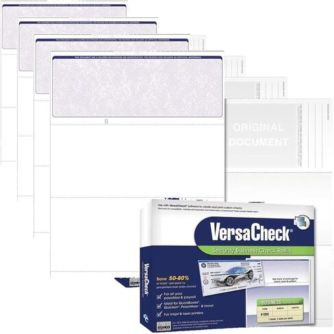 VersaCheck Secure Checks - 500 شيك قسيمة أعمال فارغة - أزرق كلاسيكي - 500 ورقة نموذج #1000 - تحقق في الأعلى in Saudi Arabia