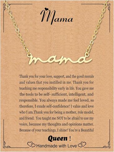 RWQIAN Adjustable Letter Necklace for Women MaMa Necklaces for Women Silver Mom Pendant Necklace Personality Gift for Mother's Day Mother's Birthday in Saudi Arabia