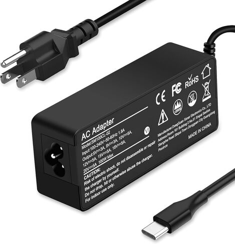 شاحن كمبيوتر محمول USB-C بقدرة 100 واط لأجهزة Lenovo وHP وAcer وDell وAsus وMac Book Pro/Air 16 و15 و14 و13 بوصة وChromebook وLenovo ThinkPad وشاحن محول من النوع C in Saudi Arabia