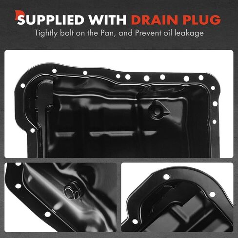 A-Premium Engine Oil Pan with Drain Plug Compatible with Hyundai Santa Fe 2010-2020 Santa Fe Sport 2013-2018 Sonata 2006-2019 Tucson 2010-2020 Optima 2006-2020 Sportage 2011-2020 2.0L 2.4L in Saudi Arabia