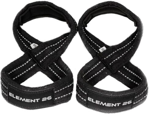 Element 26 Padded Figure 8 Lifting Straps - Weightlifting Straps - Figure 8 Straps - Wrist Straps for Men, Women, Weight Lifting, Deadlifts - Deadlifting Straps in Kuwait