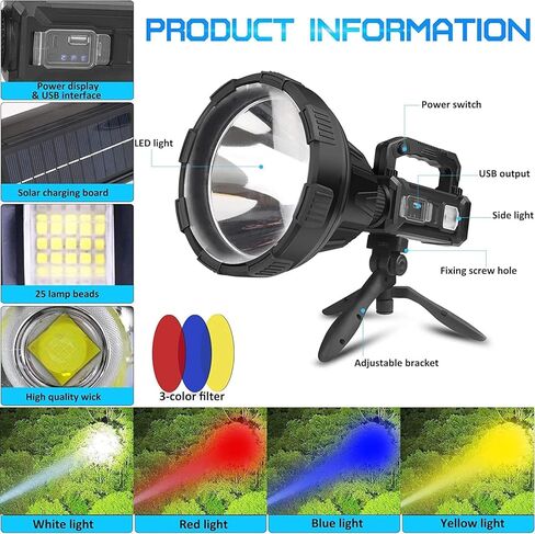 كشافات LED قابلة لإعادة الشحن من Foleto بقوة 100000 لومن XHP90 مقاس 6.5 بوصة (XXL-Large) in Kuwait