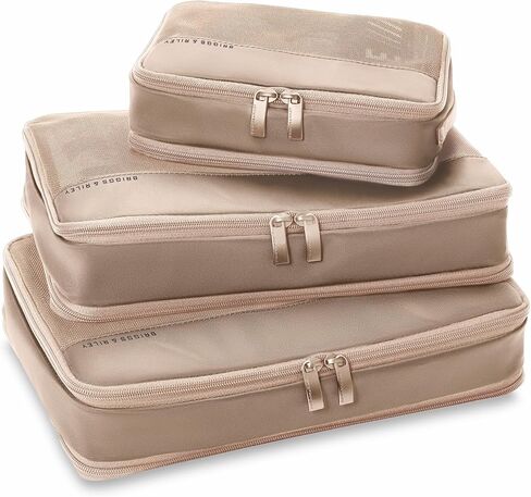 Briggs & Riley Carry On Compression Packing Cube Set - Bag Organizer for Suitcase & Luggage, For Women & Men, Pack Accessories for Vacation - Travel Must Haves, 3-Piece, Tan in Saudi Arabia
