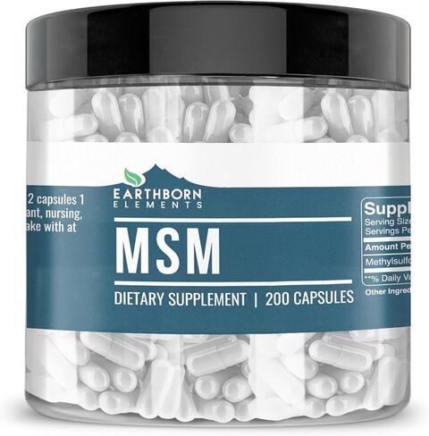 Earthborn Elements Methylsulfonylmethane (MSM) 200 Capsules, Non-GMO, Easy-to-Take Caps in Saudi Arabia