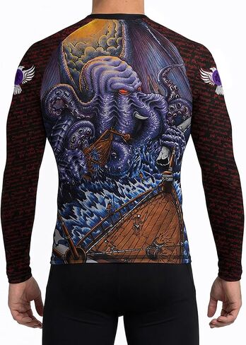 Raven Fightwear Men's Cthulhu MMA BJJ Rash Guard Black in Kuwait