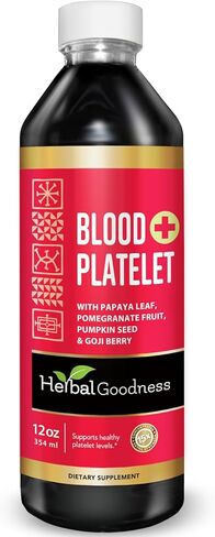 Herbal Goodness Blood Platelet Support Plus - Blood Support, Immune Support - 1 Bottle, 12oz Bottle Liquid Extract in Saudi Arabia