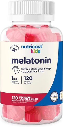 Nutricost Kids Melatonin Gummies 1mg, 120 Gummies, Strawberry Flavored in Saudi Arabia