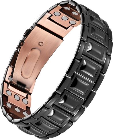 Jecanori 3X Copper Bracelet for Men, Mens Magnetic Copper Bracelets with Premium Fold-Over Clasp Included Adjustable Tool in Kuwait