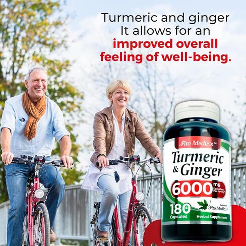 FITO MEDIC'S Lab | Tumeric and Ginger | 6000 mg | 180 Caps | Turmeric and Ginger | Ginger Supplements | Turmeric | Turmeric Supplements | Turmeric | Ultra high Absorption, s. in Saudi Arabia