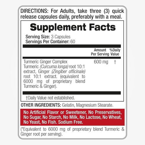 FITO MEDIC'S Lab | Tumeric and Ginger | 6000 mg | 180 Caps | Turmeric and Ginger | Ginger Supplements | Turmeric | Turmeric Supplements | Turmeric | Ultra high Absorption, s. in Saudi Arabia