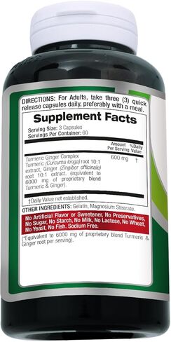 FITO MEDIC'S Lab | Tumeric and Ginger | 6000 mg | 180 Caps | Turmeric and Ginger | Ginger Supplements | Turmeric | Turmeric Supplements | Turmeric | Ultra high Absorption, s. in Saudi Arabia