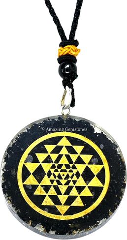 Amazing Gemstone Shungite Heart Orgonite Pendant Necklace for Protection - Powerful Orgone Pendant for Men, Women and Kids (OM) in Saudi Arabia