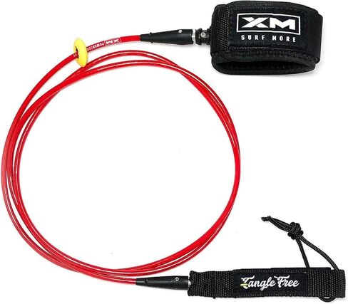مقود لوح التزلج XM SURF MORE Comp بطول 5 أقدام و10 أقدام مع ترقية خالية من التشابك، سُمك السلك (.220 بوصة)، جيب للمفاتيح، حلقات غير قابلة للكسر، حافظة للسكك الحديدية قابلة للفصل، صنع في الولايات المتحدة الأمريكية in Kuwait