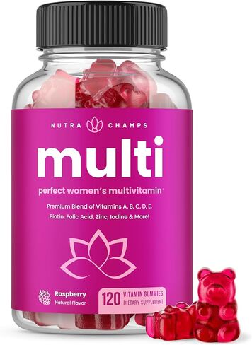 Womens Multivitamin Gummies | Vitamins A, B, C, D, E, Biotin, Folic Acid | Daily Multivitamin for Women | Chewable Womens Gummy Multivitamins | Bones, Brain, Heart, Immune & Energy Supplement in Saudi Arabia