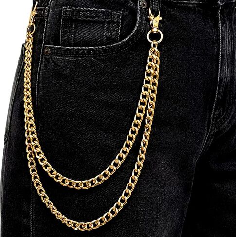 Wallet Chain – Hip Hop Heavy Duty Keychain for Belt Loops, Jeans & Pocket Use – Unisex Biker Style in Saudi Arabia