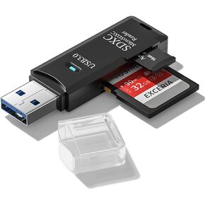 قارئ بطاقات SD USB 3.0 للكمبيوتر الشخصي، محول بطاقة Micro SD الى USB لقارئ بطاقة ذاكرة الكاميرا، قارئ بطاقات وانسورز للابتوب (عبوة واحدة USB3.0) in Kuwait