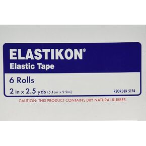 شريط مرن من جونسون آند جونسون، 4 بوصات × 2.5 ياردة، (4 بوصات × 5 ياردات ممتدة)، ضغط موثوق لدعم الالتواءات والإجهاد وإصابات العضلات، علبة مكونة من 6 بكرات in Kuwait
