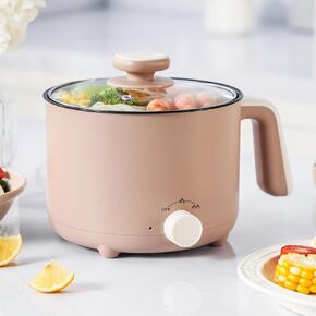 Hot Pot Electric 1.5L, Portable Ramen Non-Stick Cooker for Noodles, Soup, Oatmeal, Ramen Pot with Boil Dry Protection for Dorm, Office, Travel in Saudi Arabia