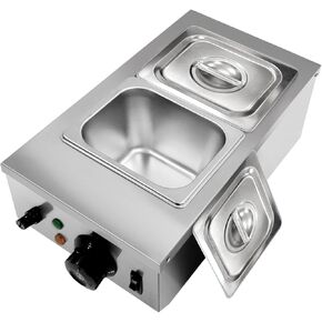 PrecisionAuto 2 Tanks Chocolate Melter,Tempering Machine with Lid and Temperature Limiter, Electric Chocolate Melting Pot for Milk Coffee Cheese, 800W in Saudi Arabia