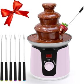 Chocolate Fountain Machine, 3-Tier Chocolate Fountain with 6 Forks, Portable Metal Chocolate Melt Machine for Party, Camping, Dessert Table, Birthday, Wedding in Saudi Arabia