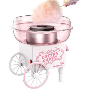Cotton Candy Machine, Mini Cotton Candy Maker Machine for Kids with Sugar Scoop, Easy & Safe to Use, Pink Vintage Portable Candy Floss Maker for Birthday, Home, Party Gatherings, Christmas Gift in Saudi Arabia