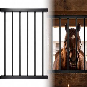شوايات نافذة شريط Zonon Horse Stall مقاس 24 بوصة × 36 بوصة، لوحات تهوية كشك مع مسافة 3 بوصات، طلاء أسود من الفولاذ المجلفن شديد التحمل، ترقية أمان مقاومة للصدأ لنافذة مستقرة لحظيرة الخيول in Kuwait