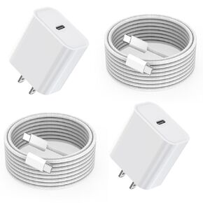 شاحن سريع iPhone، شاحن Apple سريع iPhone[معتمد من Apple MFi] 2 حزمة شاحن حائط USB C شاحن iPhone سريع 6FT Type-C USB C إلى كابلات Lightning لهاتف iPhone 14/13/12/11 Pro Max، Mini، 8، iPad/AirPods in Kuwait