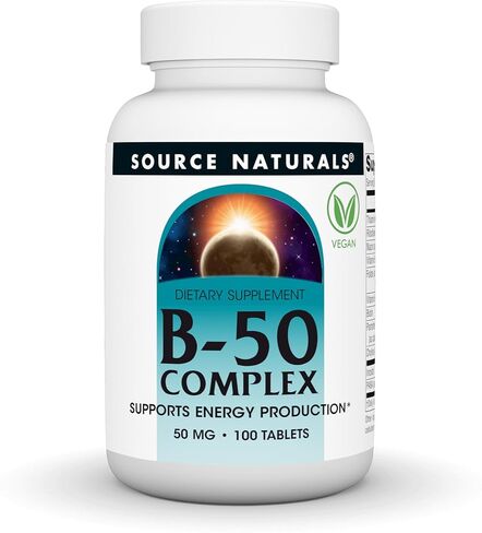 Source Naturals B-50 Complex 50 mg B-Vitamins for Energy Production Support - 100 Tablets in Saudi Arabia