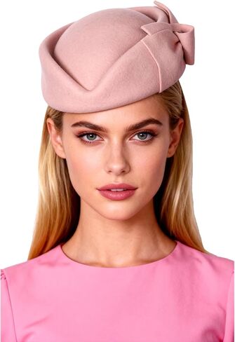 Wool Felt Bowler Fascinators Hats for Women Ladies Female Elegant Wedding Tea Party Beret Hat with Bowknot in Saudi Arabia