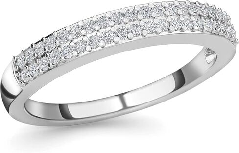 Shop LC Diamond Rings for Women Platinum Plated 925 Sterling Silver Anniversary Wedding Band Ct 0.25 I3 Size 8 Birthday Gifts for Women in Saudi Arabia