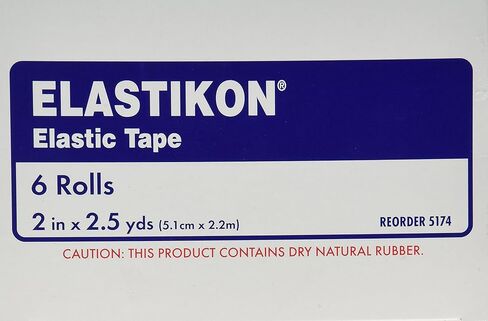 Johnson & Johnson Elastikon Elastic Tape, 4" x 2.5 Yards, (4" x 5 Yards Stretched), Reliable Compression for Support of Sprains, Strains, and Muscle Injuries, Case of 6 Rolls in Saudi Arabia