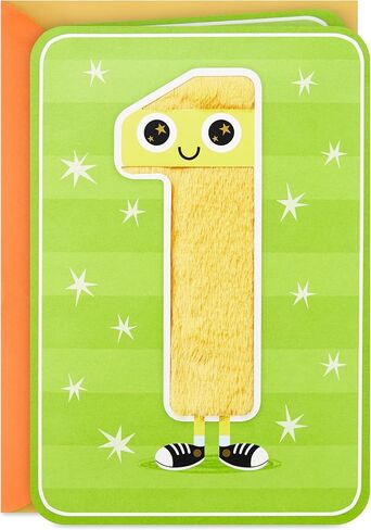 Hallmark 1st Birthday Card for Kids (Fuzzy Number) in Saudi Arabia