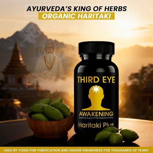 Third Eye Awakening - Organic Haritaki Capsules- Kailash Herbals-100 Capsules- 650 mg Each-Terminalia chebula- Vegan in Saudi Arabia