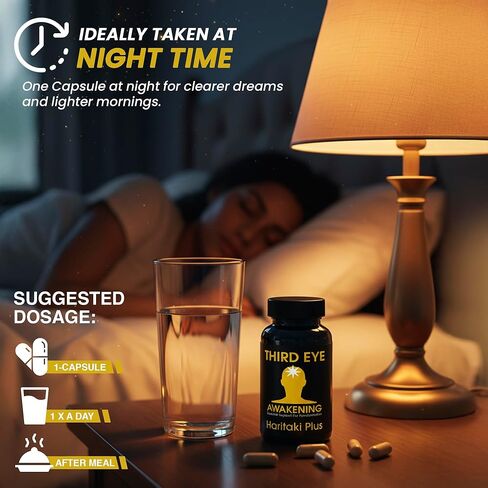 Third Eye Awakening - Organic Haritaki Capsules- Kailash Herbals-100 Capsules- 650 mg Each-Terminalia chebula- Vegan in Saudi Arabia