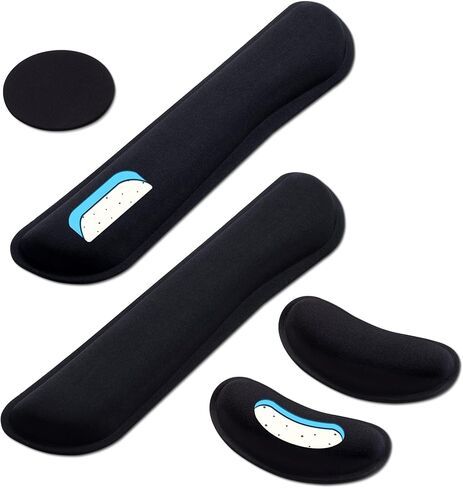 Leolee Ergonomic Mouse Pad with Wrist Support, 2 Packs White Comfortable Mouse Pads with Wrist Rest, Mousepad with Leather Surface Non-Slip Base, Easy Typing and Pain Relief for Computer/Home/Office in Kuwait