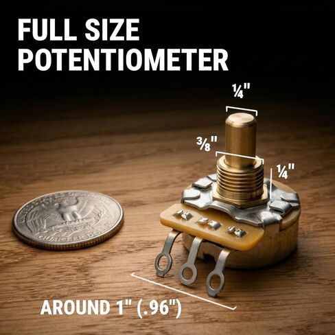 CTS 250k Pots for Guitars, Basses, Solid Shaft, 450g, The Art of Tone 10% Audio Taper Guitar Potentiometers, 2X (Pair) in Saudi Arabia