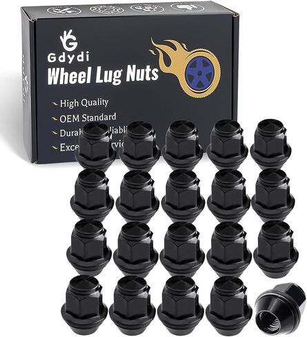12mmx1.5 3/4''(19mm) Hex OEM Factory Wheel Lug Nuts Set of 20 for Focus Fusion Escape Ranger MKC/MKZ Fiesta Stock Wheels Large Acorn Seat Black in Saudi Arabia