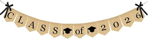 Burlap Class of 2024 Graduation Banner - No DIY Required | Rustic Vintage Graduation Decorations Sign for College Grad Party and High School Graduation Party Supplies 2024 in Saudi Arabia